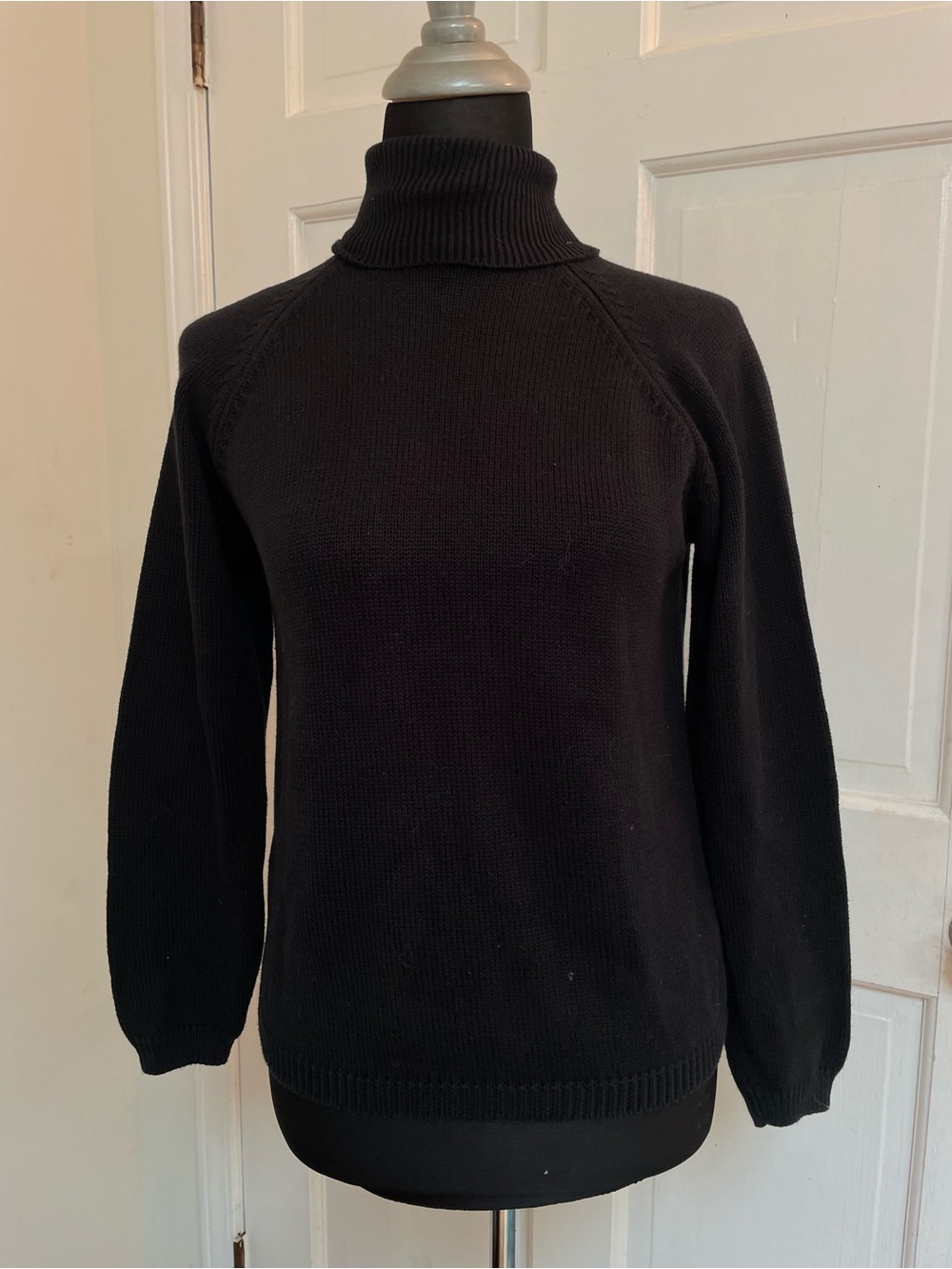 Black Ribbed Turtleneck Sweater